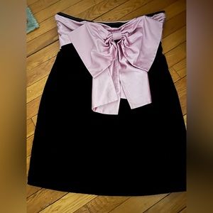 Strapless velvet bow dress….